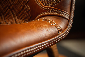 Wall Mural - An artistic close-up of the Bofinger chair's intricate stitching, showcasing its meticulous craftsmanship.