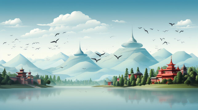 generated illustration of world tourism day background