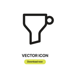 Poster - Funnel icon vector. Linear-style sign for mobile concept and web design. Funnel symbol illustration. Pixel vector graphics - Vector.