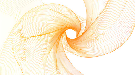 A minimalist line art illustration of an abstract spiral. Featuring light orange lines on a white background. spiral shape and curved strokes creating a sense of motion and depth. 