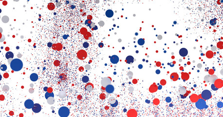 Poster - Confetti - Red white blue shiny confetti Confetti on white background, isolate, tricolor concept, independence and freedom day USA