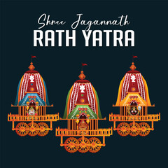 Rath Yatra vector illustration design for social media poster and banner