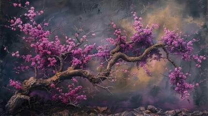 Wall Mural - Spring blooms of the Judas tree