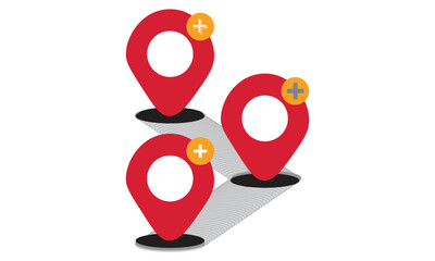 Poster -  Location map pin gps pointer markers, Geolocation and navigation. Icon for mobile and electronic devices, web design, infographic elements, presentation templates. Vector illustration