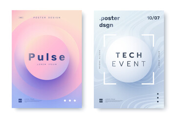 Wall Mural - modern poster design with gradient round sphere in the center. colorful gradient banner design with 