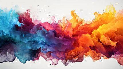 Multicolored splash watercolor blot - template for your designs.