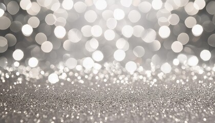 Wall Mural - background of abstract glitter lights silver and white de focused