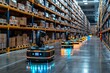 © gearstd - Autonomous robots navigating warehouse aisles