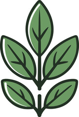 Wall Mural - Minimalist Vector Illustration of Green Leaves Symbolizing Nature