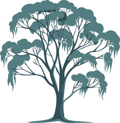 Wall Mural - Vector Illustration: Abstract Tree Silhouette Representing Nature and Growth