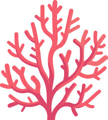 Canvas Print - Flat Design Coral Illustration Highlighting Marine Biodiversity