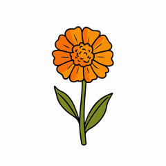 Poster - Simple Cartoon Flower on White Background Symbolizing Growth and Simplicity