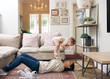 © peopleimages.com - Love, baby and mother on floor for lifting, bonding and playing in living room in house. Woman, infant and fun in lounge for happiness, relationship and development or trust in family home