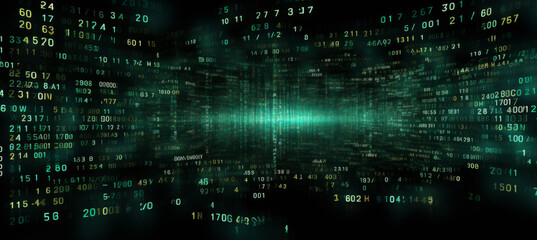 Green and Yellow Digital Binary Data Computer Background