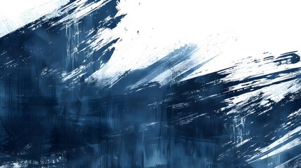 Abstract navy blue and white background with grunge brush strokes