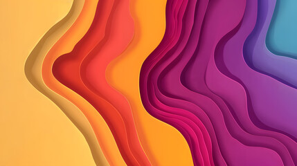 abstract background with colorful paper cut shapes. gradient. vector illustration. wavy lines 