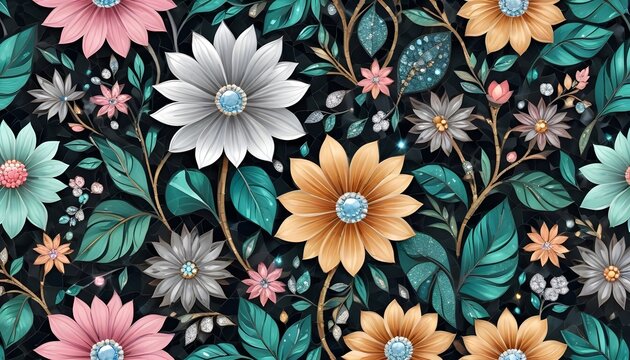 floral wallpaper background texture pattern