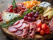 © Nawarit - Elegant charcuterie board featuring an assortment of cured meats