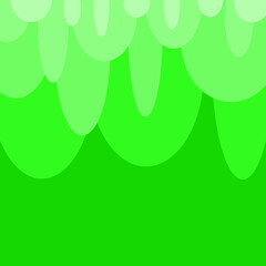 Canvas Print - Green circles and ovals falling from the top of green background