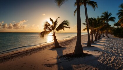 Wall Mural - sunrise on the smathers beachh key west florida