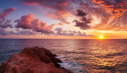 Wall Mural - sunset sky over sea in the evening