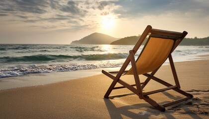 Sticker - beach chair on the beach
