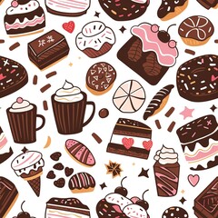 Chocolate-themed vector background with rich textures and patterns. Perfect for adding a sweet touch to your designs.