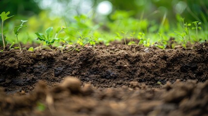 Wall Mural - soil is a component of the outer layer of the planet that consists of inorganic substances and livin