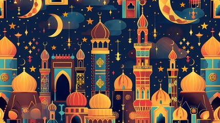 Seamless pattern ramadan kareem. Geometric pattern ramadan kareem. Vector illustration
