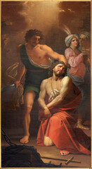 Canvas Print - PERUGIA, ITALY - MAY 16, 2024: The painting of Decapitation of John the Baptist in the church Oratorio di San Bernardino by Marcello Leopardi from 18. cent. 