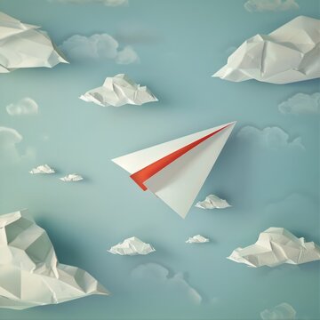 National paper airplane day concept with copy space area for text