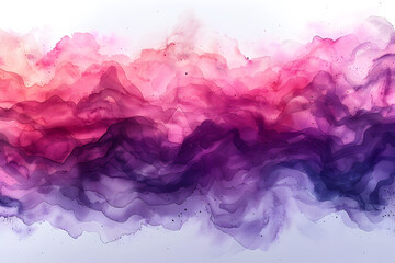 Wall Mural - Pastel pink and purple watercolor wash pattern on transparent background.