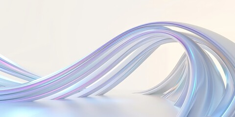 Sticker - Smooth, abstract curves in a soft, 3D rendering.