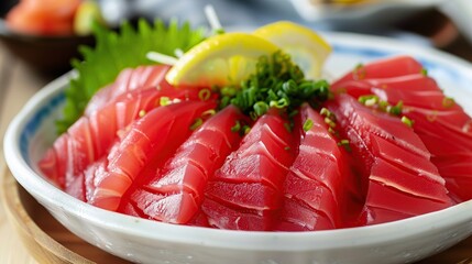 Poster - Tuna sashimi , raw tuna fish. Generative Ai