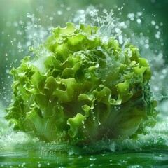 Wall Mural - Photo of a fresh lettuce