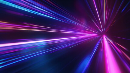 Wall Mural - Abstract purple background. Elegant and dynamic Neon Streaks - Generative Ai