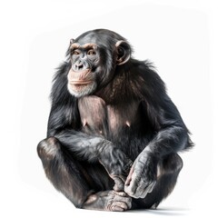 Wall Mural - Chimpanzee isolated on white background 