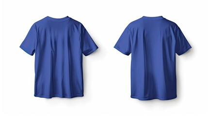 empty blue t-Shirt Design Template back and front
