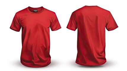 Wall Mural - red Shirt Design Template back and front