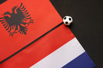 UEFA Euro 2024 Albania vs Netherlands, Football match with national flags