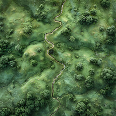 Wall Mural - Serenity Aerial: Untouched Nature's Beauty