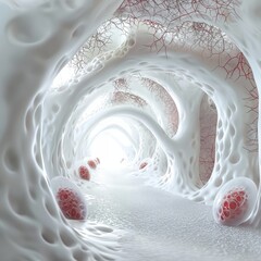 Wall Mural - a tunnel with red and white balls