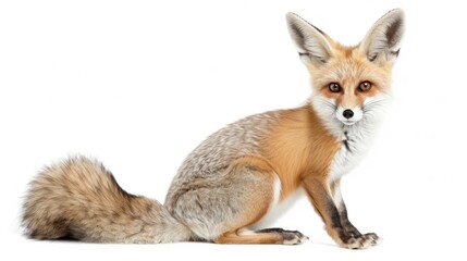 Wall Mural - Fennec Fox full body clearly photo on white background , 