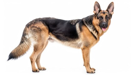 Wall Mural - German Sheprador full body clearly photo on white background ,