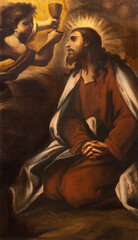 Wall Mural - PERUGIA, ITALY - MAY 18, 2024: The painting of Prayer of Jesus in Gethsemane garden the church Basilica di San Pietro by Ludovico Carracci (1555 – 1619).