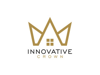 Wall Mural - Creative crown king and queen logo Design.