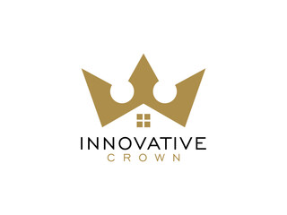 Wall Mural - Creative crown king and queen logo Design.