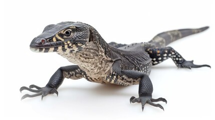 Wall Mural - Black Throat Monitor on white background , 