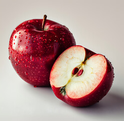 Wall Mural - red apple isolated on white background, 