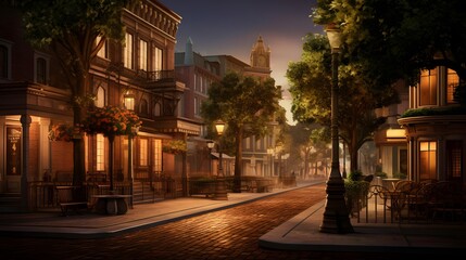 Wall Mural - Old Town of Philadelphia, Pennsylvania, USA. Old Town in the evening.